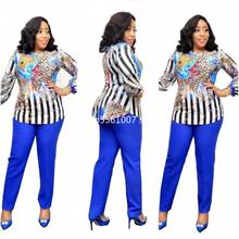 2 Piece Sets Africa Clothing Women Plus Size Pant Suits Ladies Business Office Shirt Tops+pants Suits African Set For Ladies 2024 - buy cheap