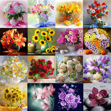 5D Diamond Painting Flowers Vase Cross Stitch Kit Full Drill  Diamond Embroidery Mosaic Art Picture of Rhinestones Home Decor 2024 - buy cheap