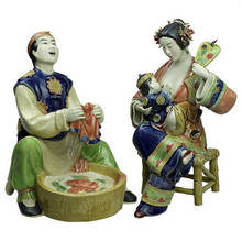 Parents Grace Chinese Style Ancient Figures Ceramics Statue Decoration Creative Living Room Wine Cabinet Ornaments X2251 2024 - buy cheap