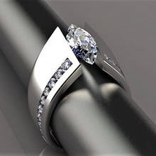 Геометрические кольца в виде конского глаза, циркониевые кольца для женщин, обручальное кольцо, серебристые ювелирные изделия, Винтажное кольцо, женские однорядные Модные кольца с кристаллами 2024 - купить недорого