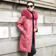 Chaqueta de piel auténtica con capucha para mujer, abrigo de piel de zorro, ropa de invierno, Tops cálidos negros coreanos ZT4382, 2020 2024 - compra barato