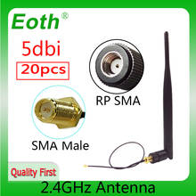 EOTH 20pcs 2.4g antenna 5dbi sma female wlan wifi 2.4ghz antene IPX ipex 1 SMA male pigtail Extension Cable iot module antena 2024 - buy cheap