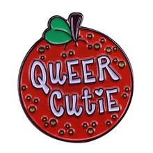 Queer cutie брошь с изображением оранжевых фруктов эмалированная булавка гей гордость ЛГБТ значок 2024 - купить недорого