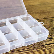 Mini caja de compartimentos de plástico, organizador de almacenamiento artesanal, cuentas para uñas, 10/15/24 rejillas 2024 - compra barato