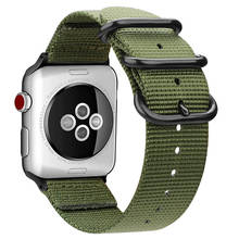 Ремешок NATO для Apple watch band 44 мм 40 мм, нейлоновый спортивный браслет для iWatch band 42 мм 38 мм, Apple watch series 6 5 4 3 se 2024 - купить недорого