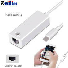 Rj45 ethernet lan prendido adaptador de rede 100 mbps ethernet cabo divisor para iphone para relâmpago ao conversor do telefone móvel rj45 2024 - compre barato