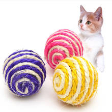 1 кошка игрушка сизаль веревка плетеные шарики интерактивный Дразнилка для котенка играть, Жевательная царапин ловли поставки Слоники собака ручной колокол 2024 - купить недорого