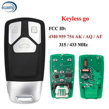 3 botões keyless ir inteligente remoto chave fob 315/433mhz para audi tt a4 a5 q7 2016 2017 2018 -up fcc id: 4m0 959 754 ak/aq/af 2024 - compre barato