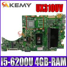 Akemy UX310UV материнская плата для ноутбука ASUS UX310UA (13 дюймов) UX310UAK UX310U оригинальная материнская плата 4GB-RAM I5-6200U GM 2024 - купить недорого