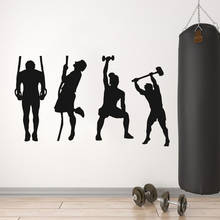 Exercise Fitness Wall Decal Sport Workout Silhouette Door Window Sticker Gym Training Room Bedroom Interior Decor Wallpaper E267 2024 - buy cheap