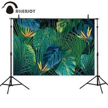 Allenjoy summer tropical photography background green jungle plants palm leaves background photophone selfie for photo studio 2024 - buy cheap