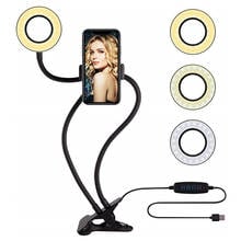 Photo Studio Selfie LED Ring Light with Cell Phone Mobile Holder for Youtube Live Stream Makeup Camera Lamp for iPhone Android 2024 - buy cheap