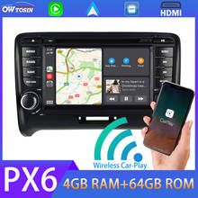 7 "Android 9,0 автомобильный DVD мультимедийный плеер 5 * USB для Audi TT MK2 PX6 4 Гб + 64 Гб HDMI DSP TDA7850 беспроводной Carplay GPS Радио IPS WIFI 2024 - купить недорого
