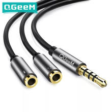 QGeeM 3.5mm Audio Splitter Cable for Computer Jack 3.5mm 1 Male to 2 Female Mic Y Splitter AUX Cable Headset Splitter Adapter 2024 - buy cheap