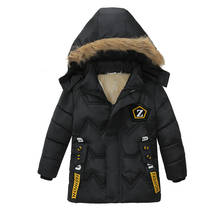 Inverno grosso quente velo criança casaco longo crianças outerwear à prova de vento bebê meninos jaquetas de neve crianças roupas para 1-6 anos de idade 2024 - compre barato