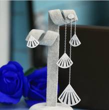 Europe long section asymmetric tassel earrings crystal from the crystal from Swarovskis temperament fan-shaped allergy 2024 - buy cheap