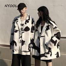 Блейзер NYOOLO с длинным рукавом для мужчин и женщин, винтажный уличный однобортный свободный пиджак с карманами, повседневная верхняя одежда 2024 - купить недорого