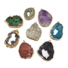 Colgante de piedra Natural drusa para collar, colgante de cristal Irregular para Charms, accesorios de joyería, regalo de curación de Reiki 2024 - compra barato