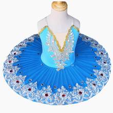 Vestido de balé dança do ventre tutu saias para meninas céu azul pouco vestido de dança bonito meninas trajes desempenho alta qualidade 2024 - compre barato