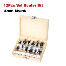 12Pcs Milling Cutters Set 8mm Shank Carbide CNC Router Bit Wood Cutter Engraving Trimming Cutting Slotted For Woodworking Tools 2024 - buy cheap