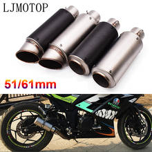 51mm 61mm motorcycle with DB killer exhaust pipe Exhaust Pipe Muffler For Yamaha YZF R15 XT660 TMAX 500 TMAX 530 XP500 XP530 2024 - buy cheap