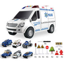 Camión de transporte grande multifuncional para niños, juguete de ingeniería, policía, bomberos, 6 estilos 2024 - compra barato