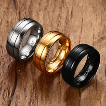 Мужские кольца из чистого титана обручальное кольцо с 3 канавками куполообразный цвет модные ювелирные украшения аксессуары кольца 2024 - купить недорого