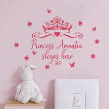 Princess Personalised Cinderela Rapunzel Girl Wall sticker Kids Boys Teenager Room Baby Wall decals Sticker Bedroom decor HY315 2024 - buy cheap