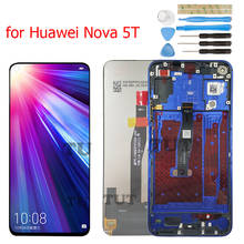 Оригинальный Для Huawei Nova 5T LCD дисплей рамка экран сенсорный дигитайзер сборка ЖК для Huawei Nova 5T 10 точечный сенсорный Ремонт Запчасти 2024 - купить недорого