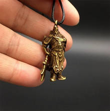 Estatua de cobre coleccionable, estatua pequeña exquisita tallada de latón chino Guan gongo Guan Yu Mammon Sabre 2024 - compra barato