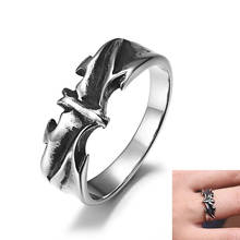 Ретро готическое мужское кольцо с черной летучей мышью, модное мужское кольцо из титановой стали, Клубное кольцо, ювелирное изделие, Размер 7-12 2024 - купить недорого