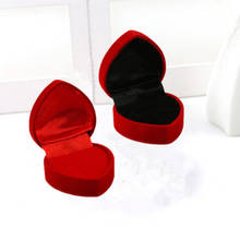 Red Engagement Heart Shape Ring Box Wedding Earring Store Jewelry Display Valentine's Day Gift 2024 - buy cheap