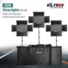 Viltrox VL-40T 3PCS Video LED Light Studio Bi-color Slim Dimmable Lamp + 3pcs light stand for Camera Facebook YouTube show Live 2024 - buy cheap