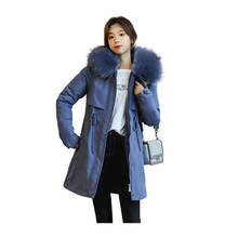 Women'S Long Winter Big Pocket Hooded With Fur Collar Windproof Down Jacket Oversized Cotton Pad Coat 2024 - buy cheap