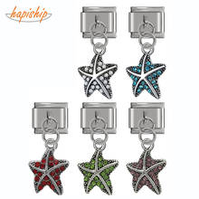 Hapiship top pulseira original de margaridas, estrela do mar, cz italiana, charme ajuste 9mm, pulseira de aço inoxidável, jóias diy confecção dj196 2024 - compre barato