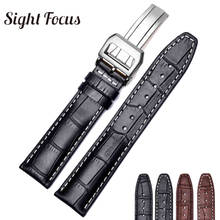 Italian Calfskin Leather Watch Band Strap for IWC Watch Accessories Folding Buckle Men 20 22mm Pilot Portugieser Wrist Band Belt 2024 - buy cheap