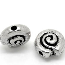 DoreenBeads Zinc Alloy Spacer Beads Round Antique Silver Color Spiral Pattern DIY Jewelry About 8mm Dia,Hole:Approx 1mm,15 PCs 2024 - buy cheap