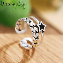 Boho Vintage Silver Color  Big Star Rings for Women Lover Finger Ring Valentines Day Gifts 2024 - buy cheap