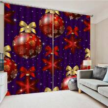 Christmas Decorations for Home Blackout 3D Window Curtains For Living Room Bedroom Drapes cortinas Rideaux Customized size 2024 - buy cheap