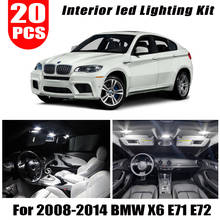 20pcs LED Interior dome map Lights reading bulb full Kit Package for 2008-2011 2012 2013 2014 BMW X6 E71 E72 M 2024 - buy cheap