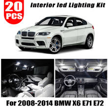 Kit completo de lâmpadas de leitura para bmw, kit com 20 peças, luz de mapa, para os modelos 2008, 2011, 2012, 2013, x6, e71, e72 m 2024 - compre barato