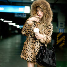 ZADORIN 2021 Fashion Streetwear Warm Fur Hooded Leopard Faux Fur Coat Long Sleeve Fluffy Fake Fur Jacket Long Winter Overcoat 2024 - купить недорого