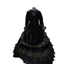 New black Vintage costumes 18th Duchess Retro medieval Renaissance Reenactment Theatre Civil war Victorian dress D-362 2024 - buy cheap