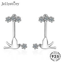 Jellystory na moda 925 prata jóias brincos com zircão pedras preciosas forma geométrica brincos para presentes de festa de casamento feminino 2024 - compre barato