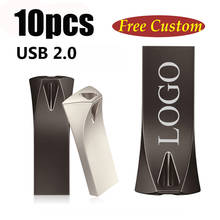 10PCS Metal USB 2.0 Metal buckle 8G 16G 32G 64G USB stick pendrive memory USB Flash Drives laser Logo free 2024 - buy cheap