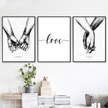 Nordic Back White Style Sweet Love Wall Art Minimalist LOVE Canvas Painting Posters and Prints for Living Room Home Decor 2024 - buy cheap
