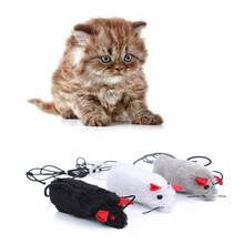 Anillos interactivos para gato, ratón de peluche con sonido, suave, simulación de piel, juguete chirriante 2024 - compra barato
