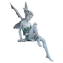 Decoraciones de jardín, estatua de Hada de flores, adorno de resina, ilustraciones decorativas para patio trasero, Blanco/marrón 2024 - compra barato