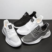 Plus size tênis masculino leve, sapato esportivo para corrida, para homens, branco, preto e cinza, tamanho grande 2024 - compre barato
