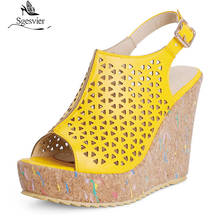Sgesvier 2021 Newest Sandals Women Summer High Heels Platform Shoes Hollow Out Buckle Peep Toe Fashion Wedges Sandals Women 2024 - buy cheap